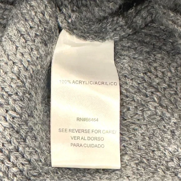 NWT 52seven Women's XL Gray Long Sleeve Cable Pullover Sweater with Fringe - Picture 10 of 11